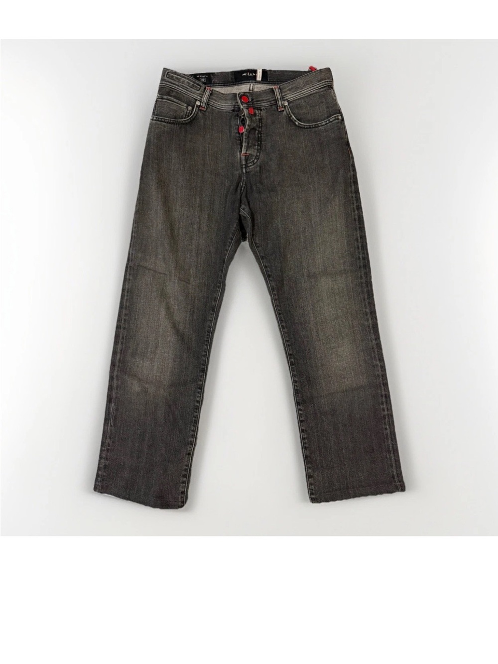 Kiton Napoli Dark Grey Washed Men’s Jeans 32